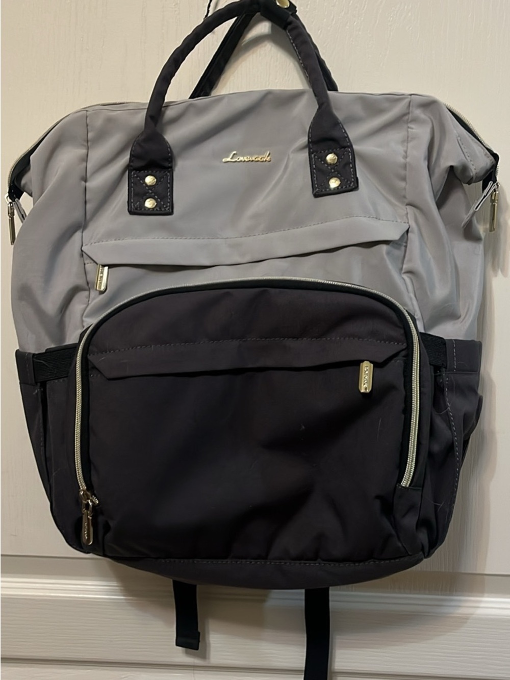 Lovevook Two-Tone Gray & Black Women's Backpack